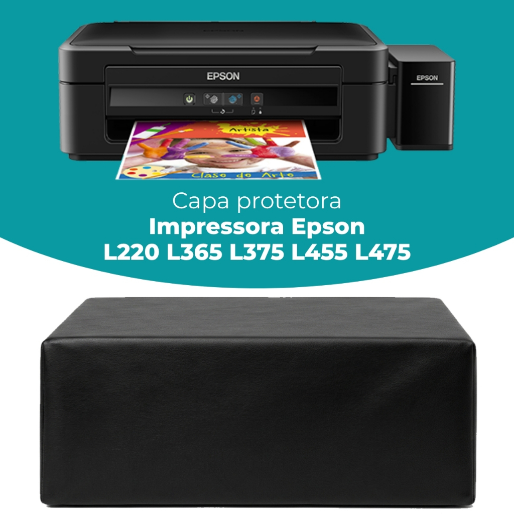 Capa Impressora Epson L220 L365 L375 L455 L475 Corino Impermeavel Reforçado Poeira Sol Agua
