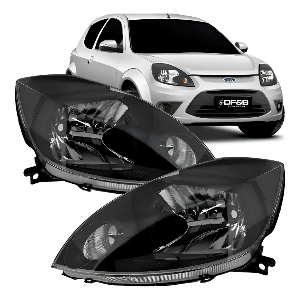 Farol Ford Ka 2008 09 10 11 2012 2013 Mascara Negra