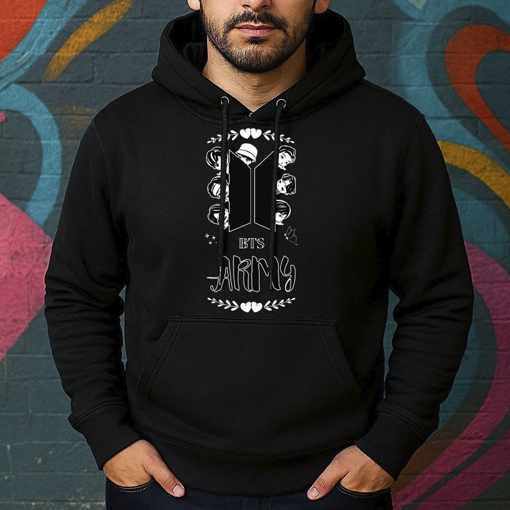Blusa de Moletom Estampada Army Canguru Masculina Confortável Do Tamanho P ao GG