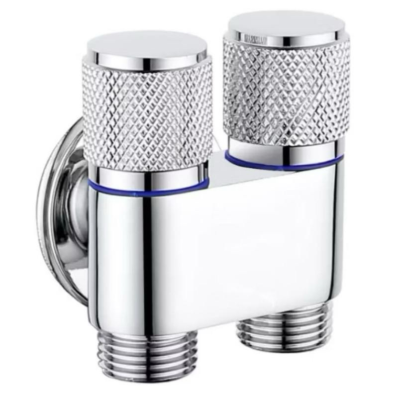 Kit 2 Registro Duplo Válvula Dupla Saída De Água Ducha Banheiro Vaso Abs e Metal