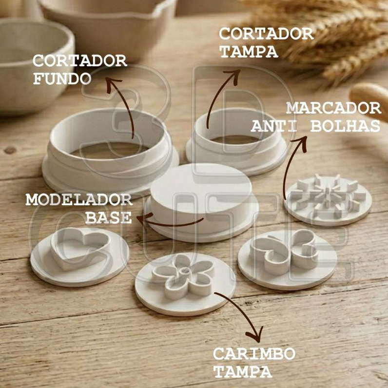 Cortador e Marcador de Biscoito Recheado Encaixe Bisconut 4cm
