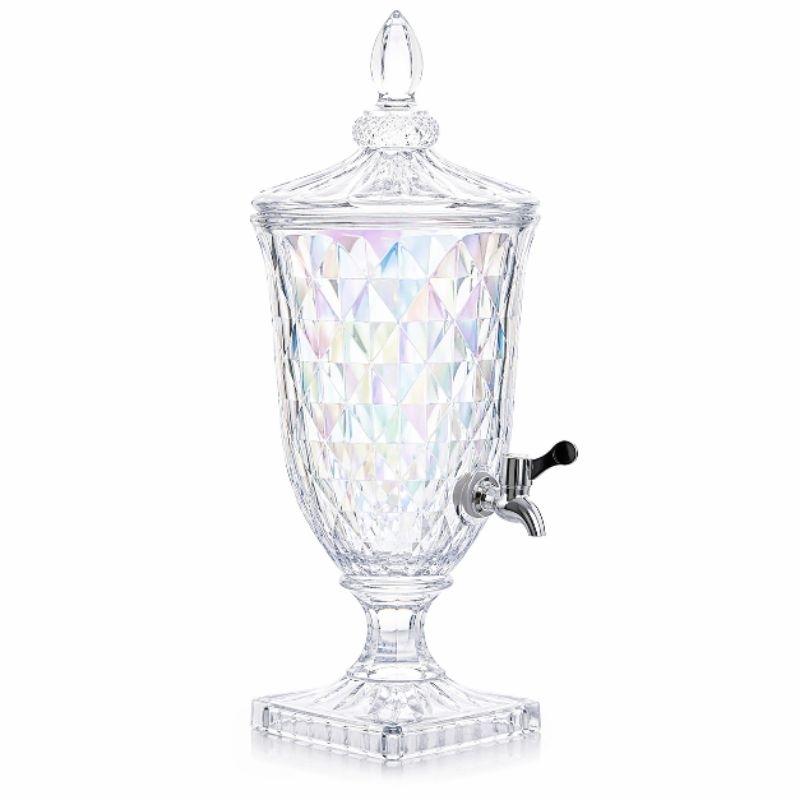 Suqueira Dispenser 2 Litros Luxo Cristal com Torneira | Jarra Elegante para Suco Água Festa Decoração