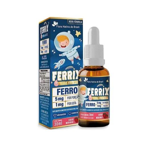 Ferrix 30ml Infantil Suplemento de Ferro Flora Nativa Sabor Morango