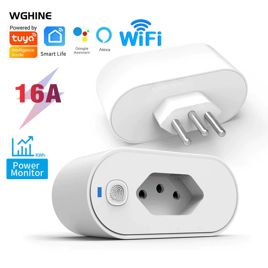 Kit 3 SMART PLUG-Adaptador de soquete Wi-Fi Tuya Smart Life App Control Alexa Google Home Adaptador de soquete 16A