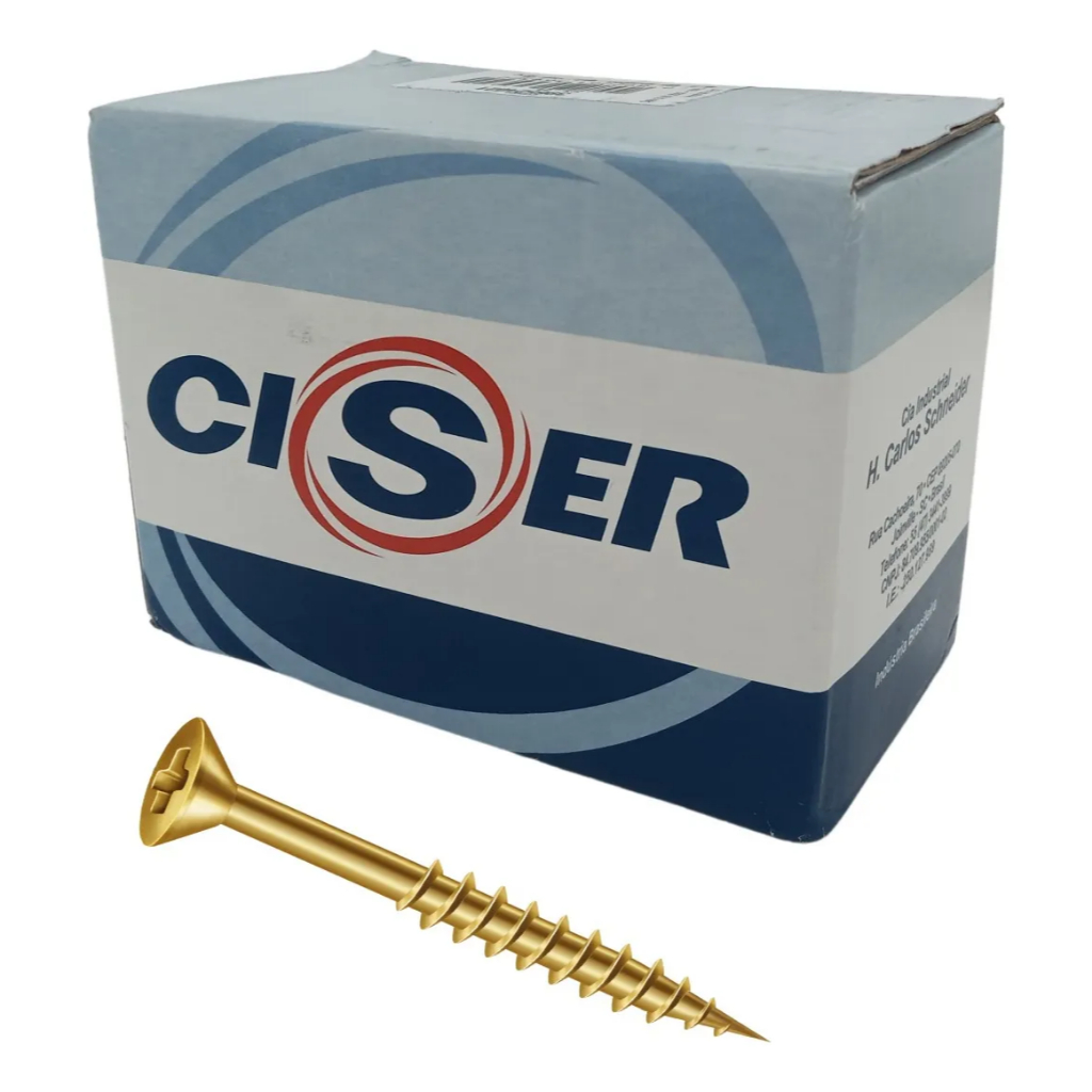 Parafuso Madeira CISER Chipboard 04 x 40mm Chata Philips Caixa C/ 500peças