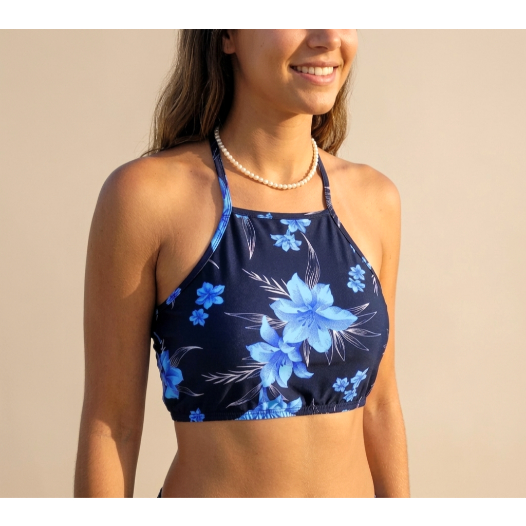 TOP CROPPED AVULSO COM BOJO PRAIA PISCINA ESTAMPAS FLORAIS
