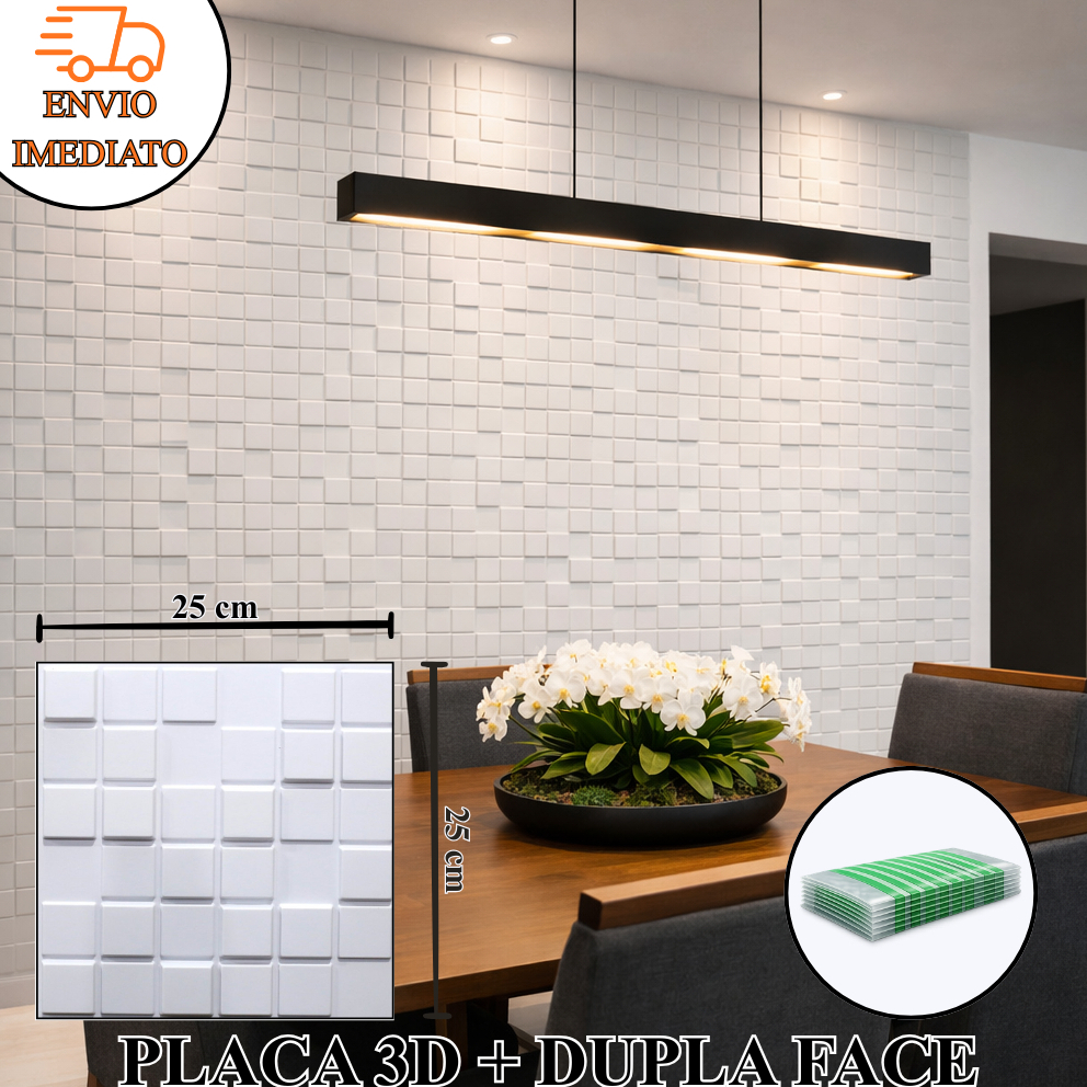 Kit 30 Placas 3D PVC 25x25cm Revestimento para Parede em Oferta na Shopee