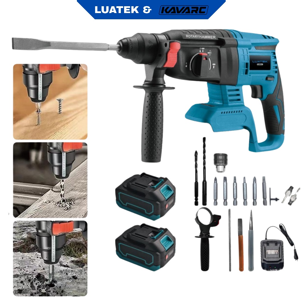 Luatek Lwj-239 Martelete Perfurador Elétrico 48v Recarregável Mandril Broca-LUATEK
