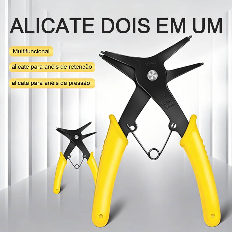 KIT2 Alicate para Anéis de Retenção 10-40mm Uso Interno e Externo Multiuso 2 em 1-LUATEK — imagem 2 de 2