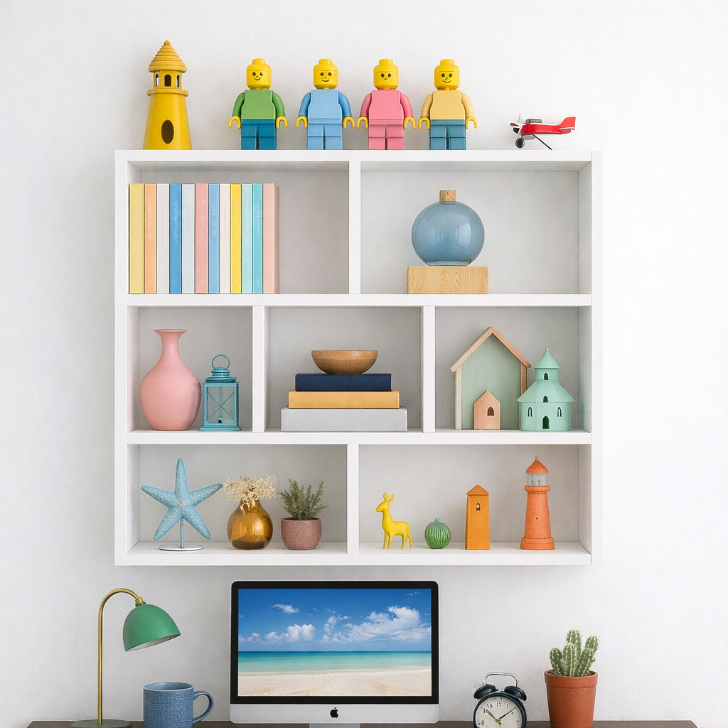 ESTANTE NICHO 90X60X17CM BRANCA ARMARIO ORGANIZADOR MULTIFUNCIONAL LIVROS DECORACAO SALA QUARTO ESCRITORIO