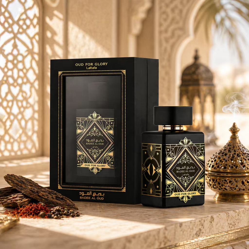 Lattafa Badee Al Oud For Glory Perfume Masculino EDP 100ml Original Amadeirado Oriental Intenso