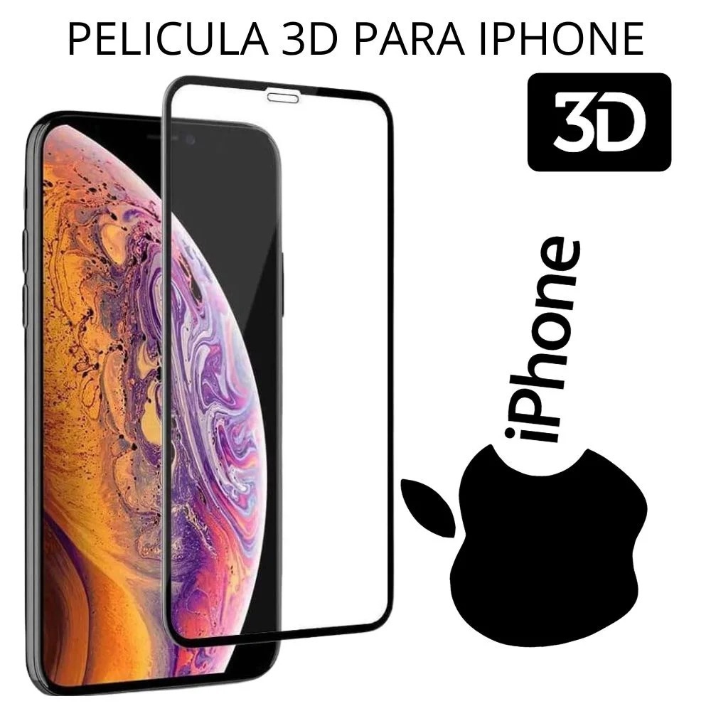 kit 2 Película De Vidro Temperado 3D Para Iphone 6/7/8 Plus Xs Xr 11 Pro Max 12 13 14 Pro 17 PRO MAX