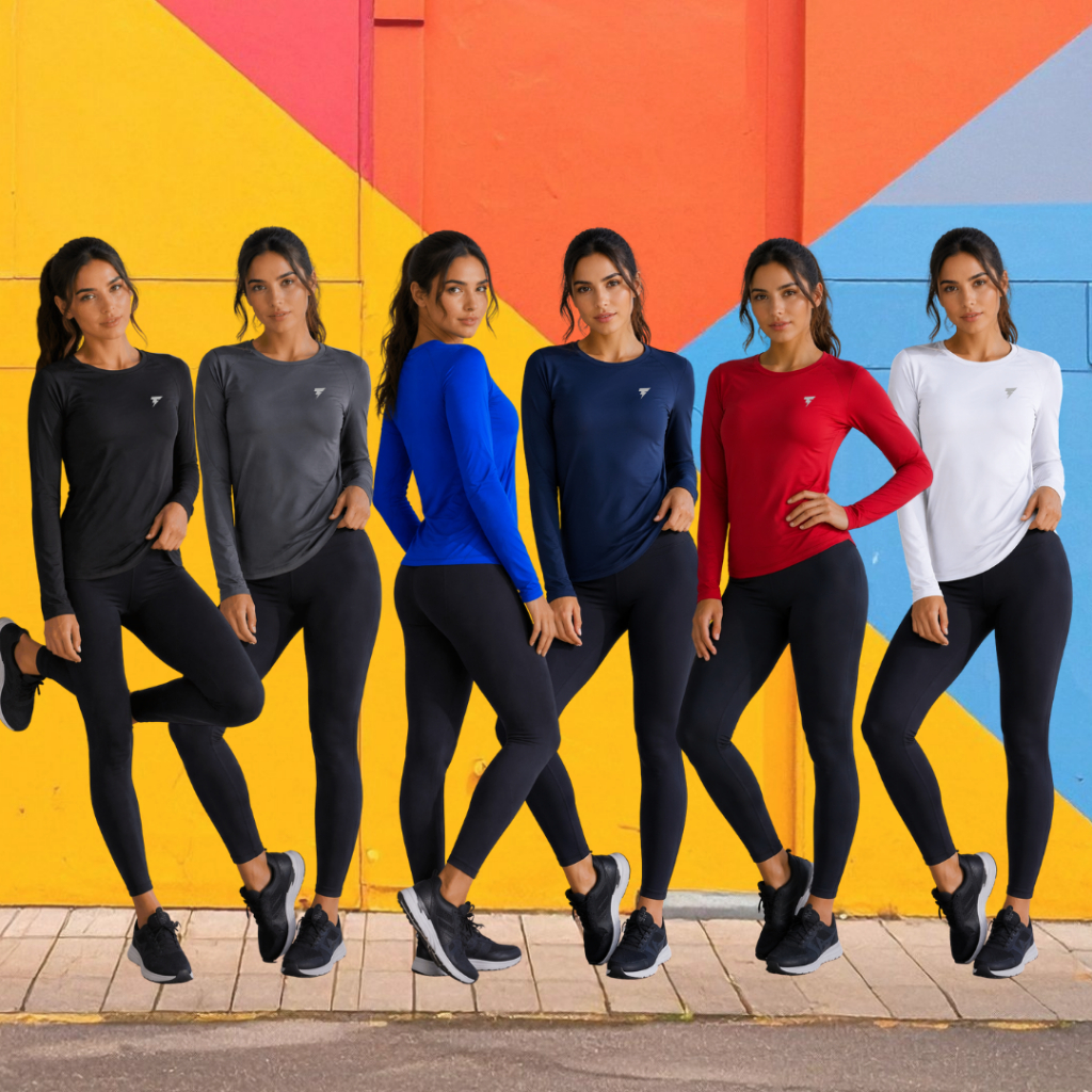 Camiseta Segunda Pele UV 50+ Feminina Proteção Solar Térmica Praia Academia Pesca Caminhada