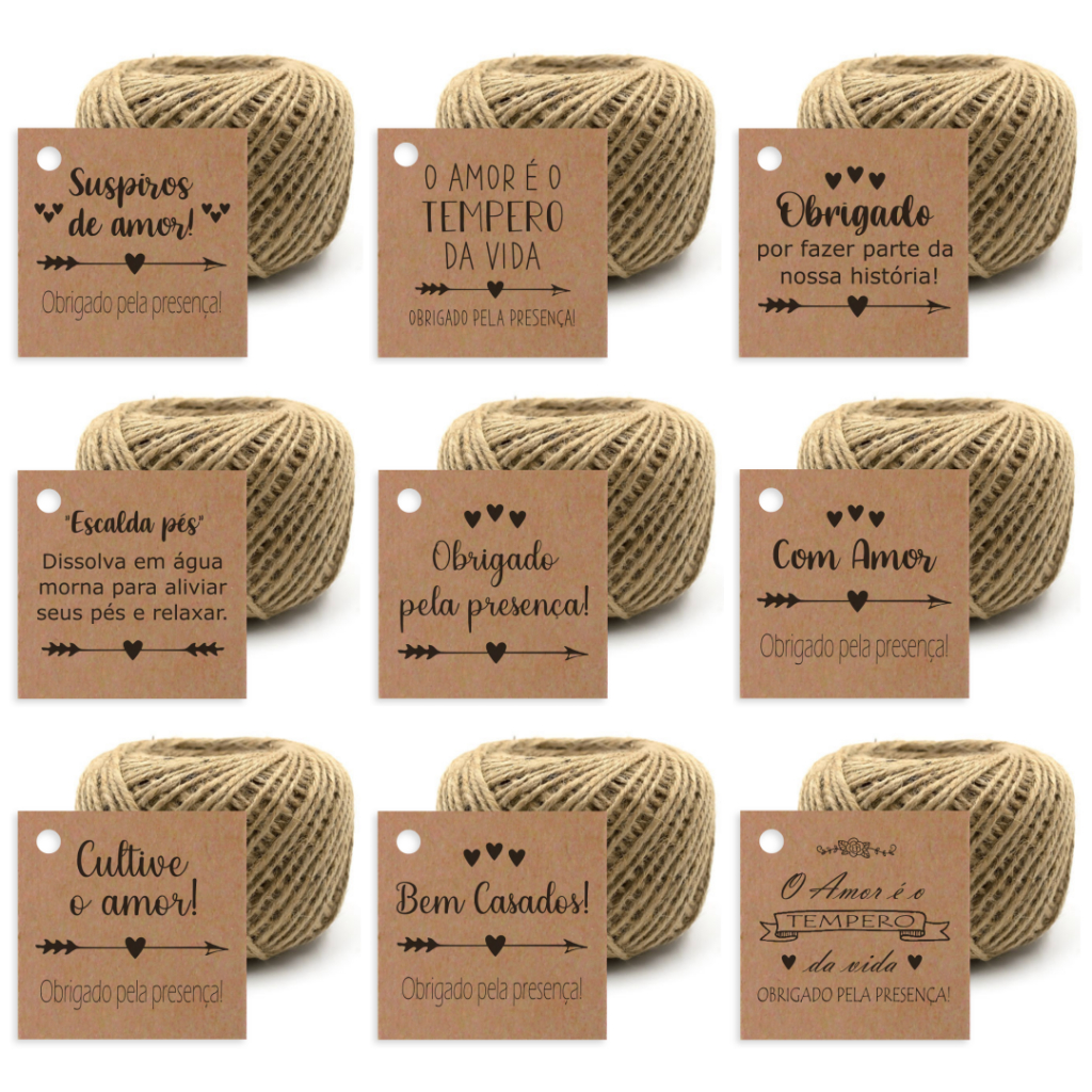 100 Tags Kraft Casamento Lembrancinha - O Amor É O Tempero Da vida - Suspiros De Amor - Etiquetas