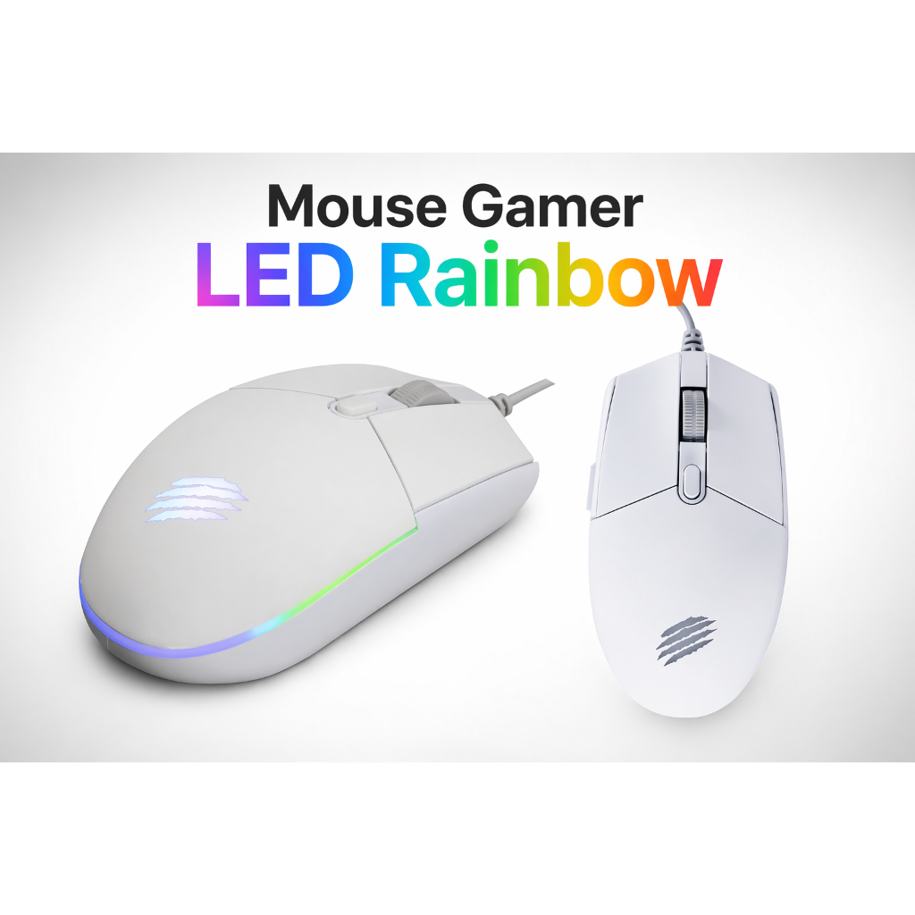 Mouse Gamer Orium Oex Game com 7 Botões MS323 LED Rainbow Branco