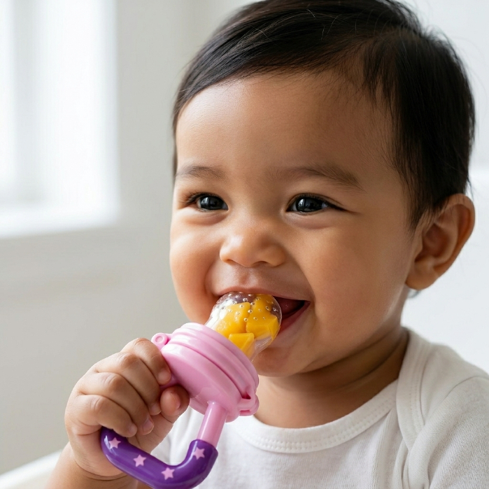 Alimentador Bebê Seguro de Silicone | Chupeta com Fruta | Sem Risco de Engasgo ENVIO IMEDIATO