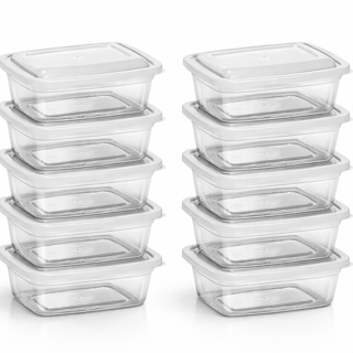 Kit 10 Marmitas Pote De Plástico 1KG | Microondas Freezer BPA Free em Oferta na Shopee