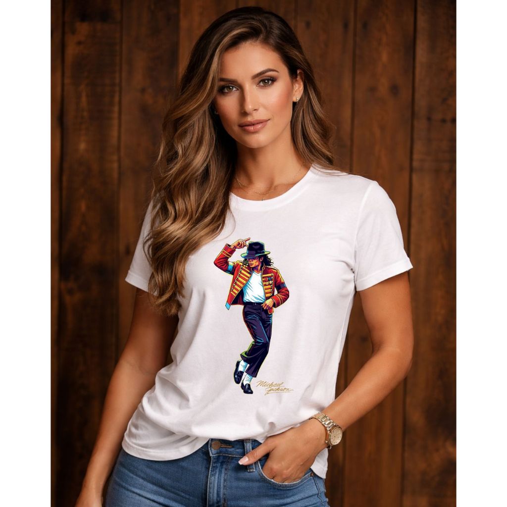 Camiseta Michael Jackson Unissex Infantil Adulto Plus Size