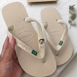 chinelo feminino personalizado chinelo com pingente tucano coqueiro sandália feminina