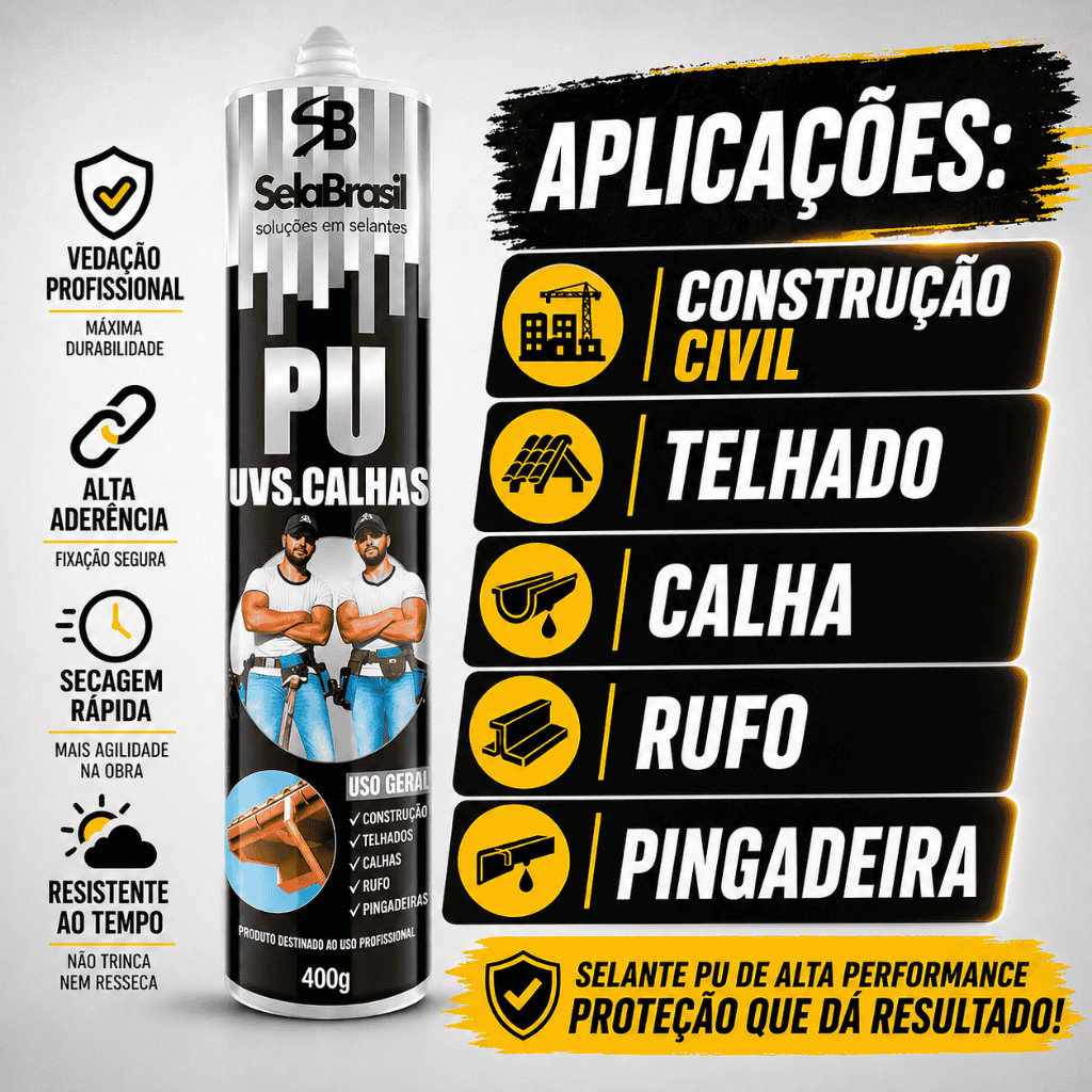PU40 Uvs Calhas Adesivo Selante De Poliuretano Para Vedação - Construção Branco/Cinza/Preto
