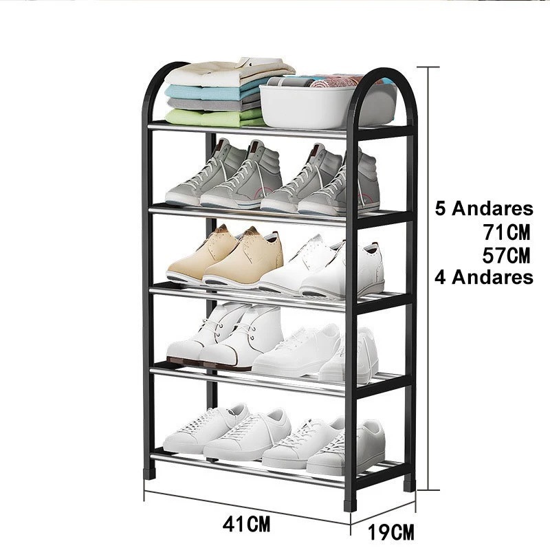 Sapateira 4/5 andares Organizador de Sapatos Tênis 8/10 Pares Desmontável