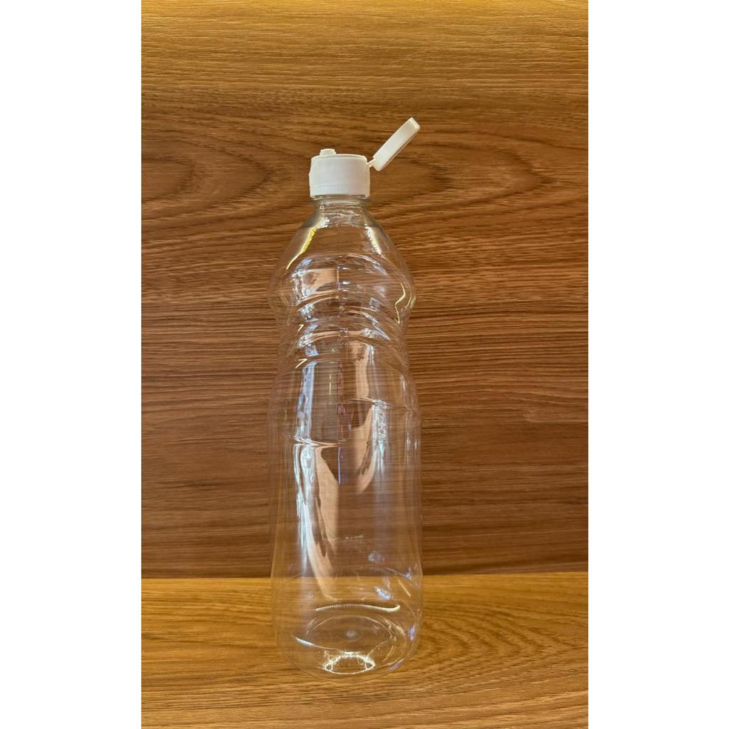 15 UN. FRASCO TRANSPARENTE 1 LITROS COM TAMPA FLIP TOP