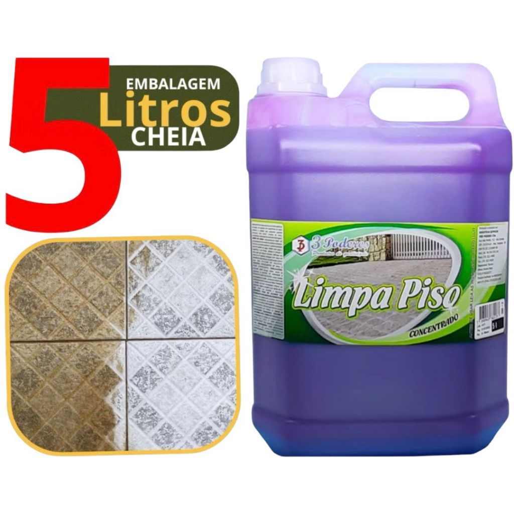 Limpa Piso QUINTAL , limpeza MÁGICA, TIRA ENCARDIDO Cerâmicas Porcelanatos 5L Ou 2L