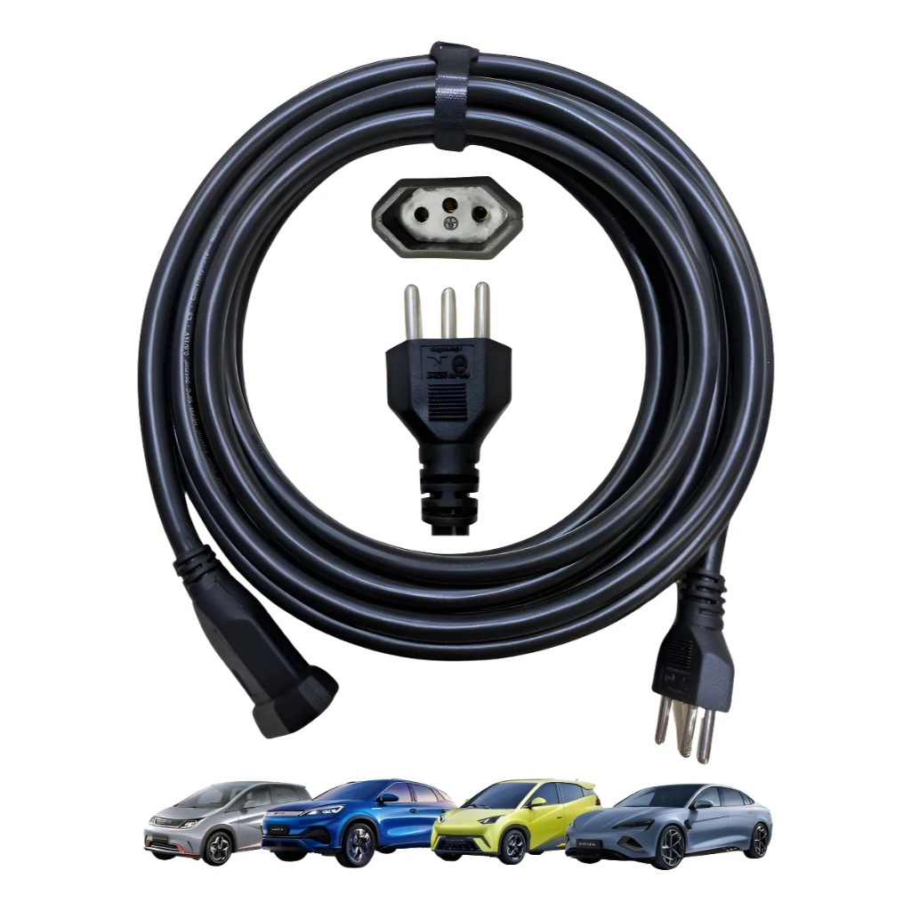 Extensão Carregador Veicular 10m 20a 4mm Byd Gwm Dolphin Mini Taysla Feyree Cabo Reforçado 3.5kw Profissional Evsplugs