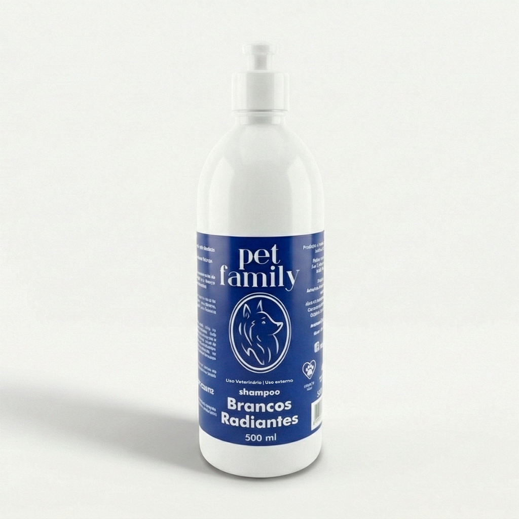 Shampoo Matizador Branqueador Para Cães e Gatos Pet Family 500ml