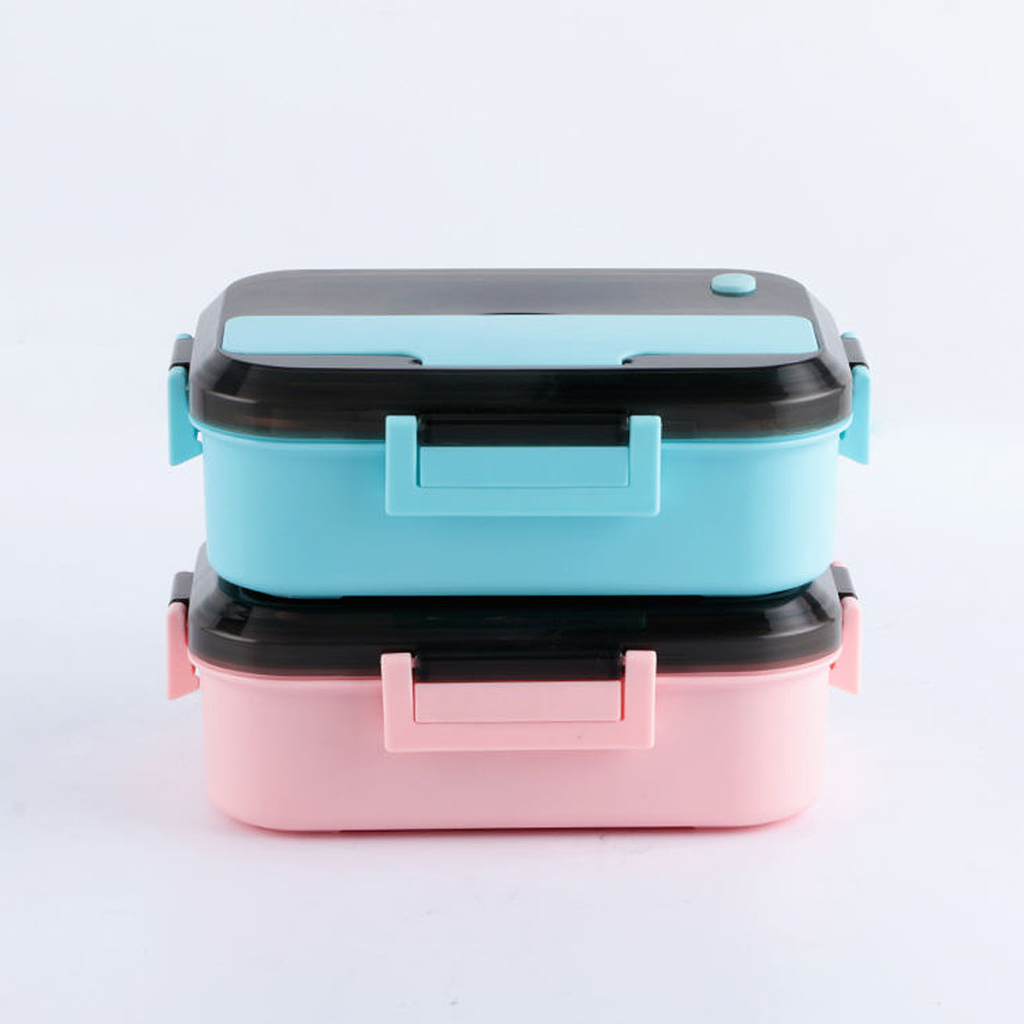 Detalhes do Lancheira Marmita Pote Infantil Lanche Escola Térmica Aço Inoxidável 1000ml 3 Divisórias, Aquece no Micro-ondas