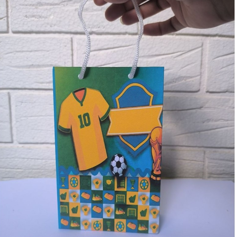 Sacola Personalizada  Futebol PEGUE E MONTE  Decoração Lembrancinhas  Aniversário Festa Infantil