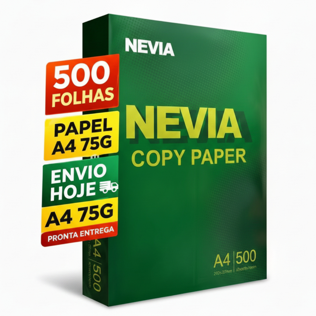 Papel Sulfite A4 Nevia 500 Folha Ofício Resma 75gr Branco Sustentável Premium Alta Qualidade Impressora