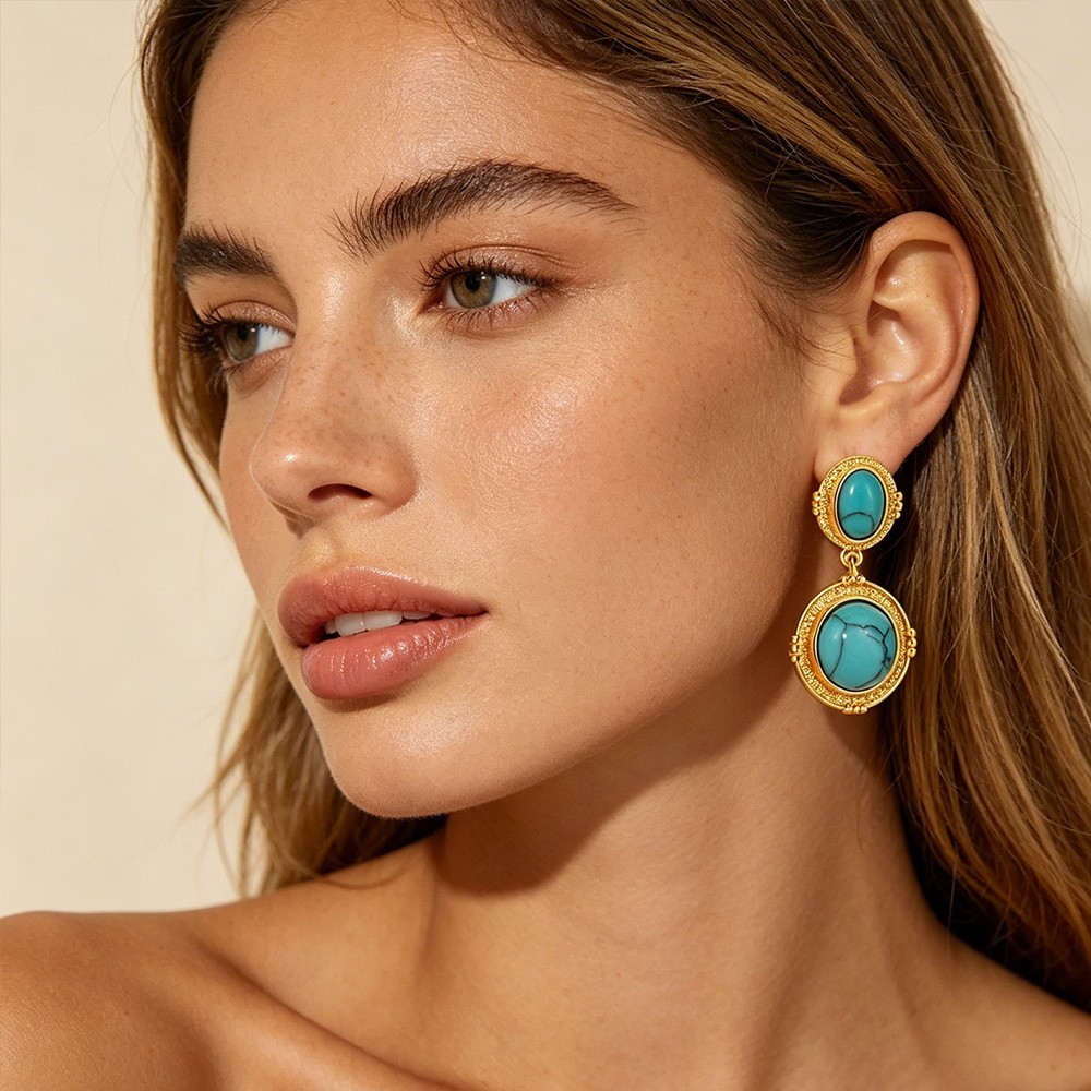 Brinco indiano boho chic azul turquesa brinco bem leve vários modelos