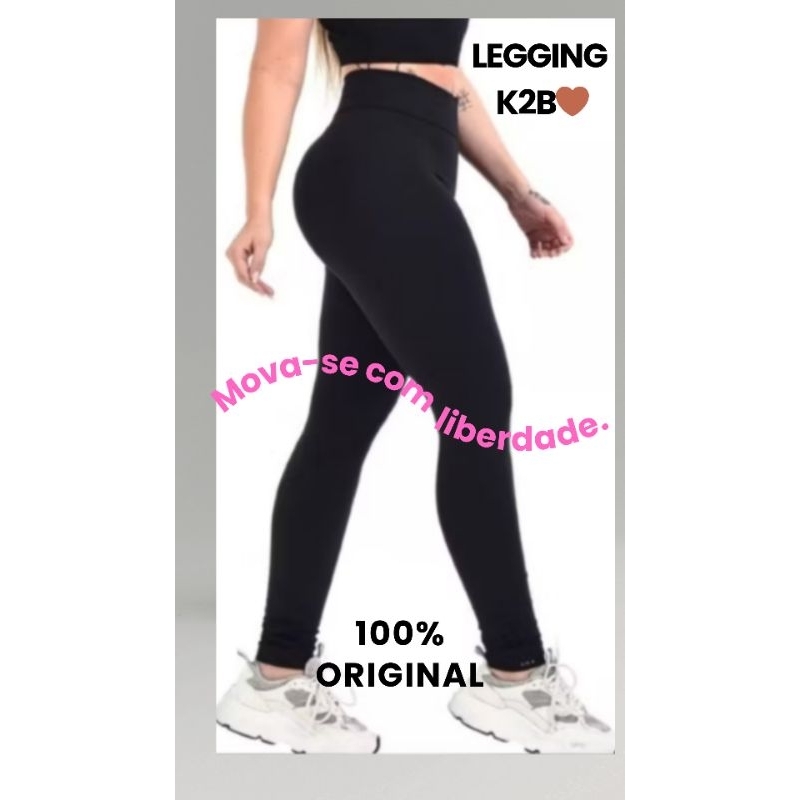 Calça legging  k2b cotton/tecido poliamida Premium/não fica transparente/cós largo 7cm alta compressão/academia/trabalho