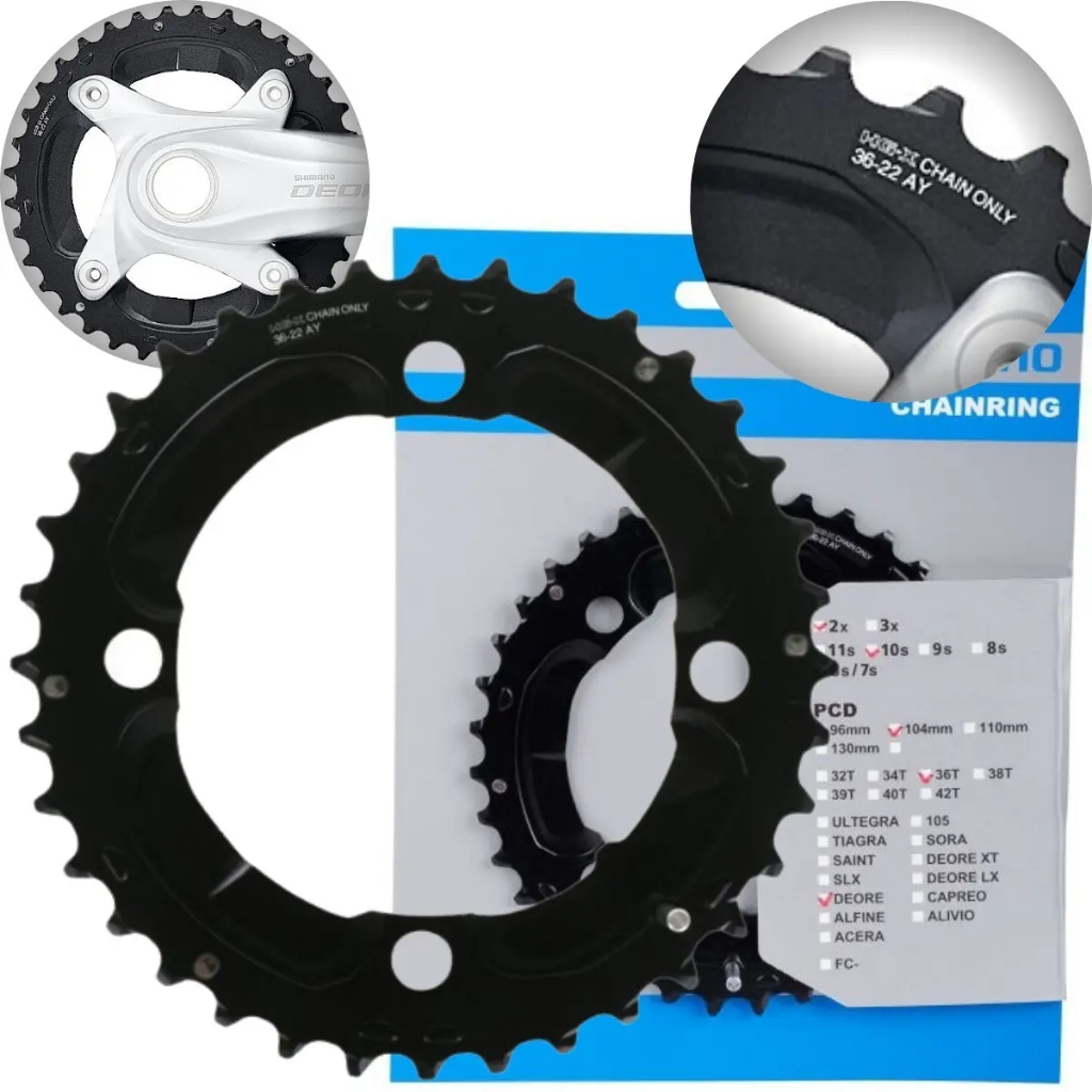 Engrenagem Shimano Deore Fc-m617 Ay 36d - Bcd 104mm