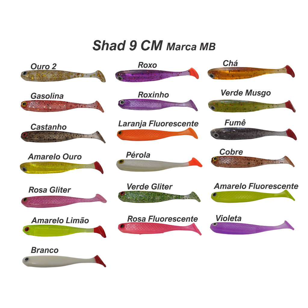 Shad 9cm com 10 unidades