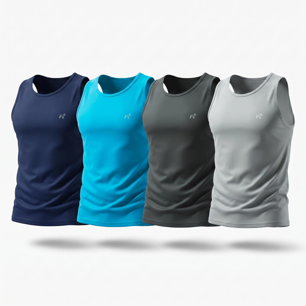 Kit 4 Regata Dry Fit Masculina Lisa Academia Treino Esporte Parvori