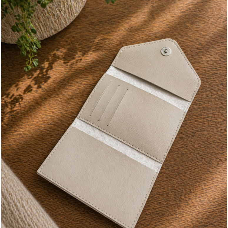 Detalhes do Porta Cartão Feminino Slim Compacto Elegante Organizador de Cartões Prático