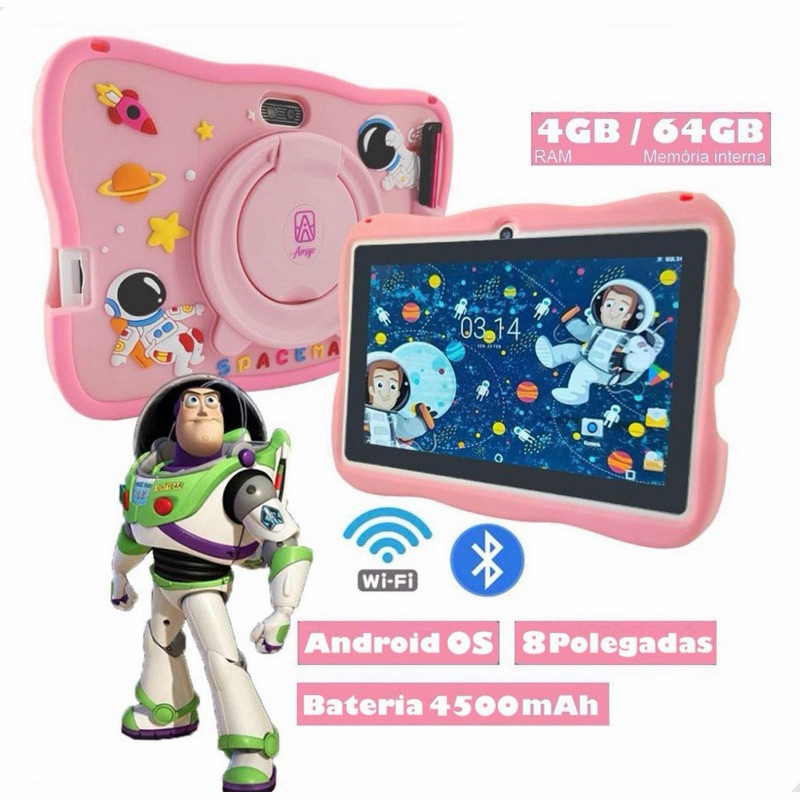 Tablet Kids Infantil Astronauta 64gb 4gb Ram 8 POLEGADAS