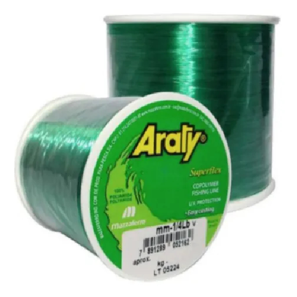 Linha Monofilamento Araty Superflex Premium Verde 0,25 0,30 0,35 0,40 0,45 0,50 0,60 Carretel 100gr