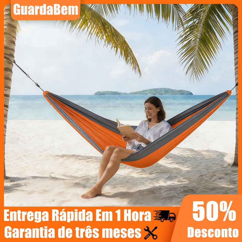 Rede De Dormir Casal 300kg Lazer Camping Selva Nylon 210t Rede Descanso