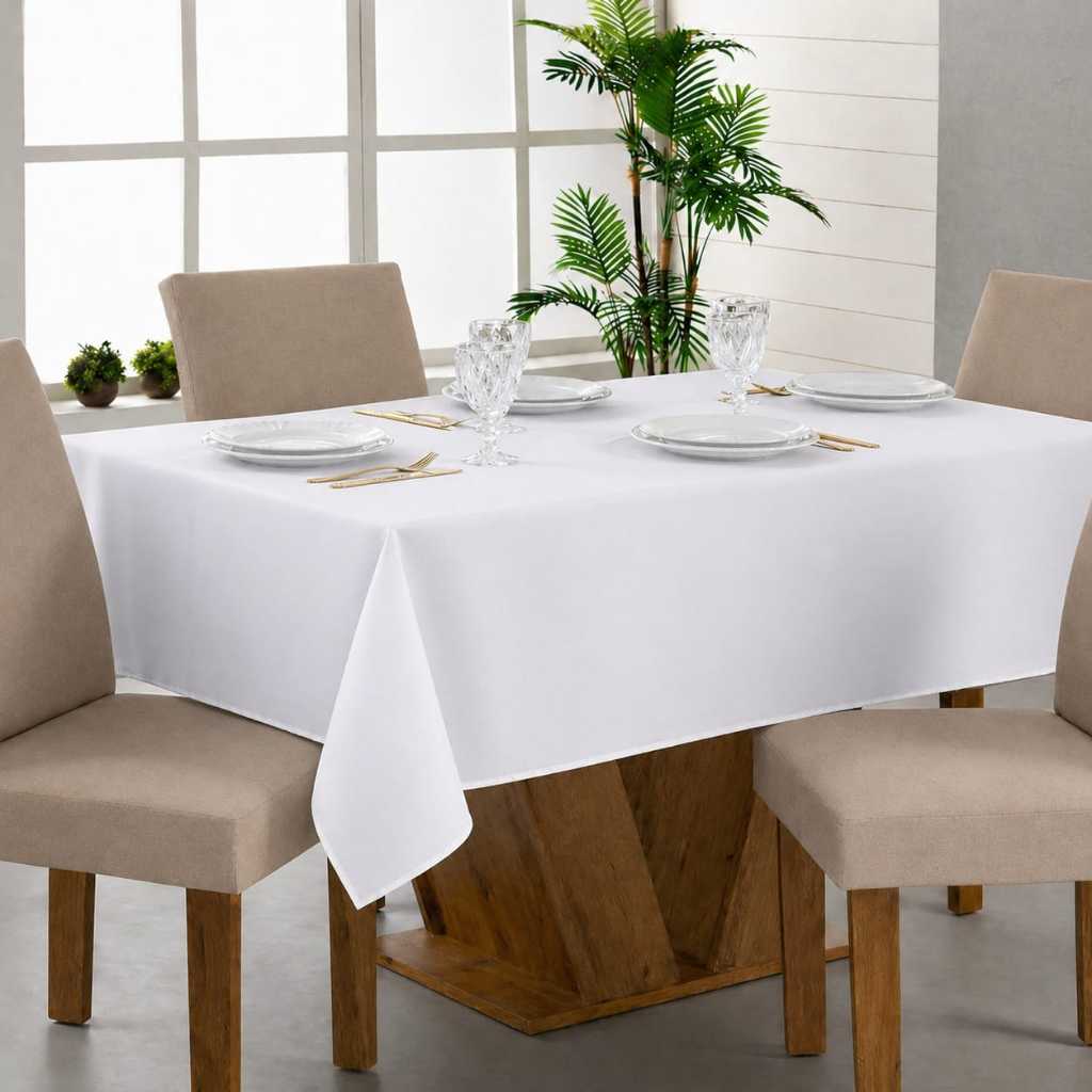 Toalha de Mesa Retangular 3,00 x 1,50 Oxford Lisa Acabamento Em Bainha Lindas Cores