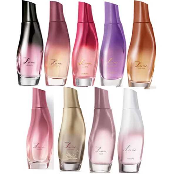 Luna Colônia Natura 75ml: Ousadia, Divina, Radiante, Absoluta, Força, Coragem, Fascinante, Rosé, Confiante, Liberdade +
