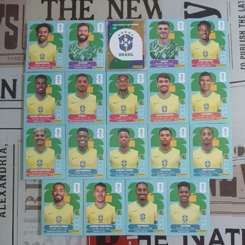 Brasil - Figurinhas Originais Avulsas Copa do Mundo Fifa 2026 (BRA) (venda unitária)