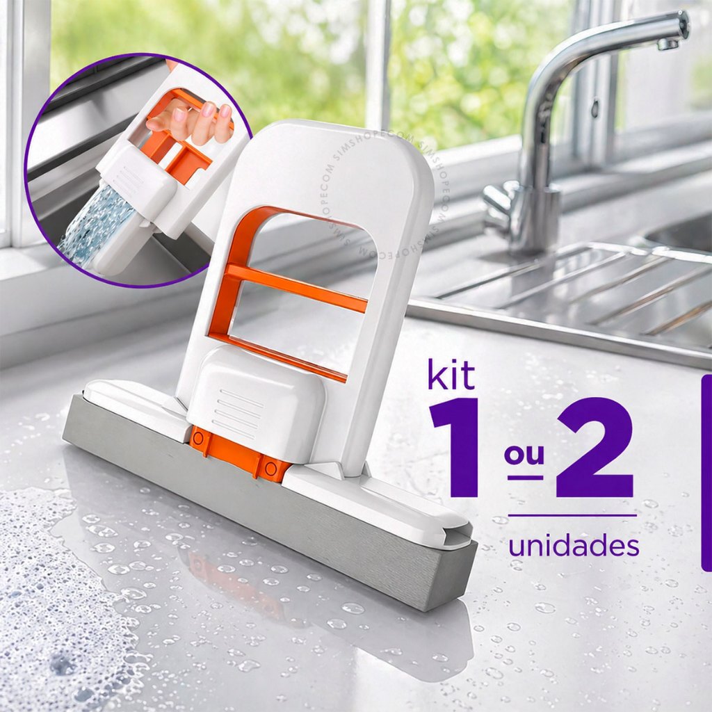 Kit Mini Rodo Esfregão Portátil Limpeza Multifuncional Absorvente Mop de Mesa
