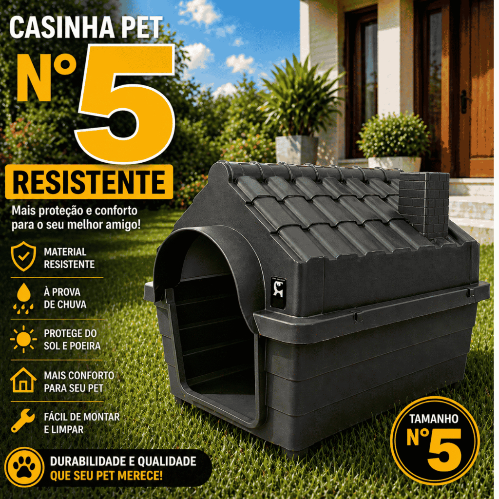 Casa Casinha n5 Cachorro Plástica Desmontável e Laváve pet