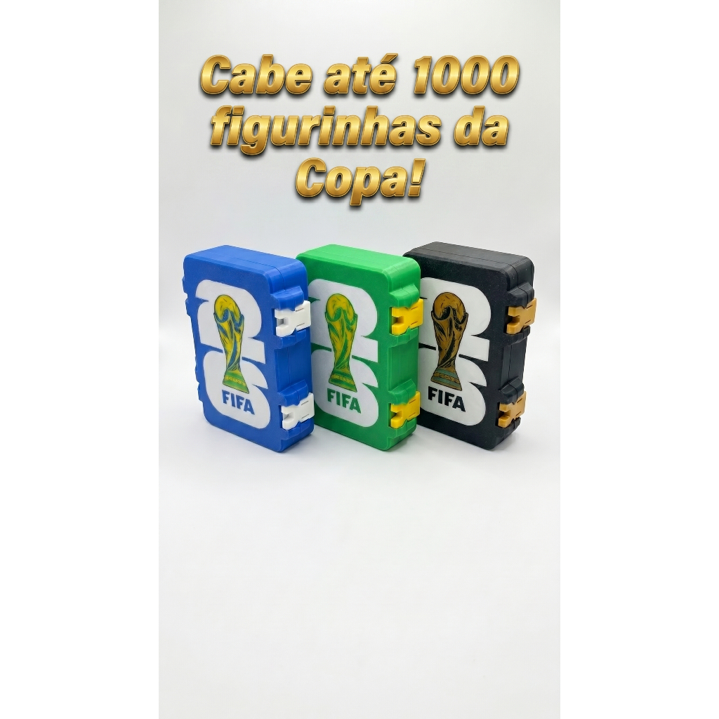 Porta Figurinhas GRANDE Album Copa do Mundo 2026 Estojo para Guardar Figurinhas Organizador Album Caixa Futebol