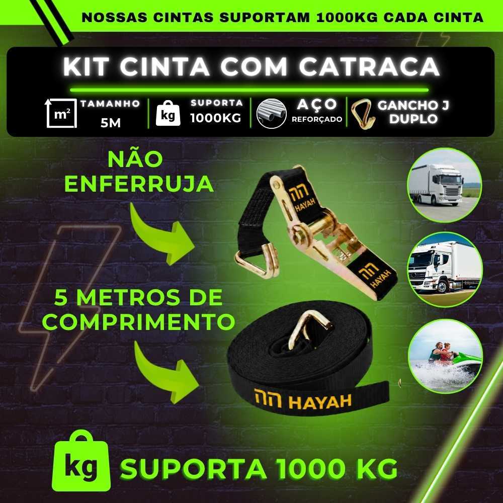 Kit Cinta com Catraca 1000kg 5 Metros Reforçado Para Amarração de Carga 1 a 4 unidades — imagem 2 de 2