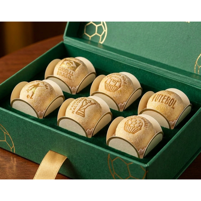 Kit 6 Carimbos Brigadeiro Futebol Torcida Brasil - Edição de Luxo Especial Campeonatos - FT03