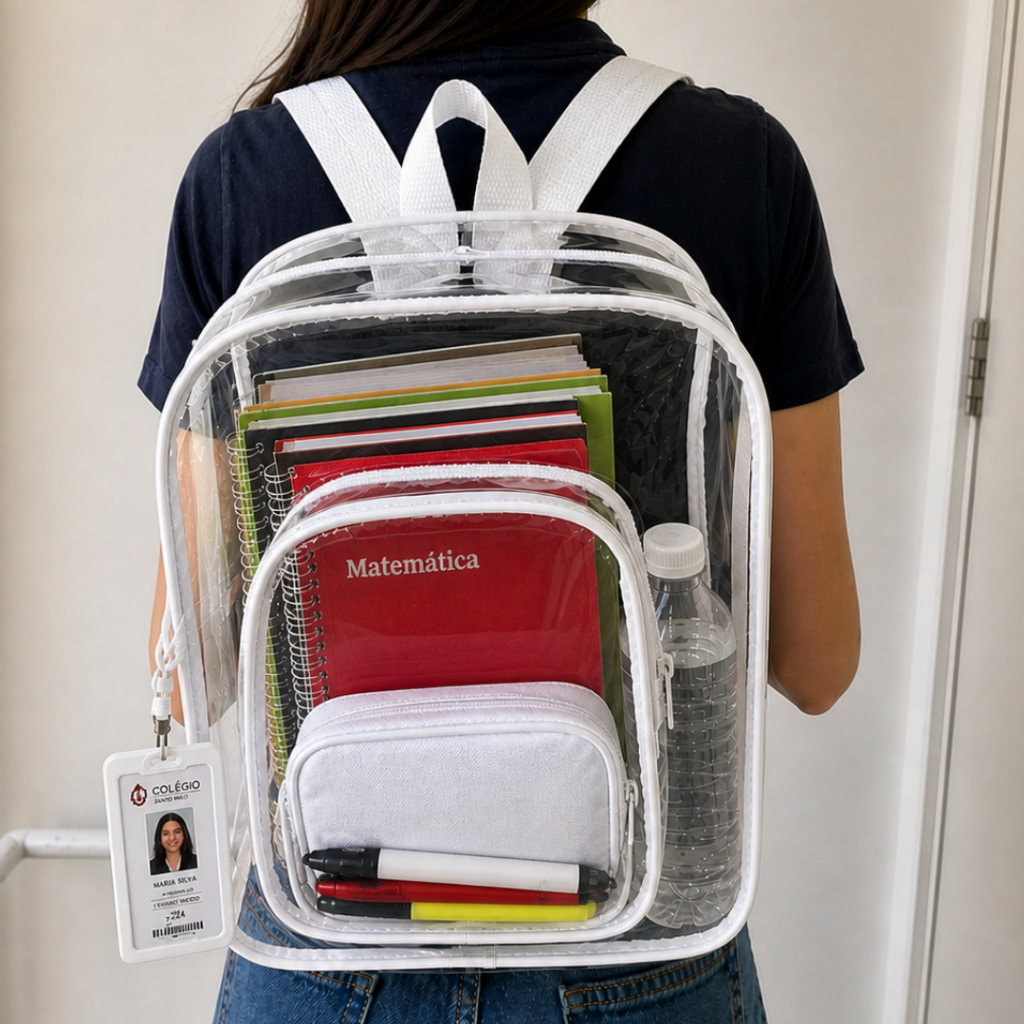 Mochila Transparente em PVC Cristal –Estilo e Funcionalidade
